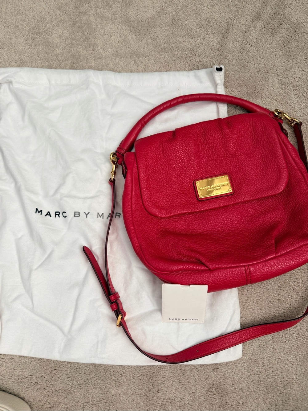 Marc by Marc Jacobs Hot Pink Pebbled Leather Crossbody Bag